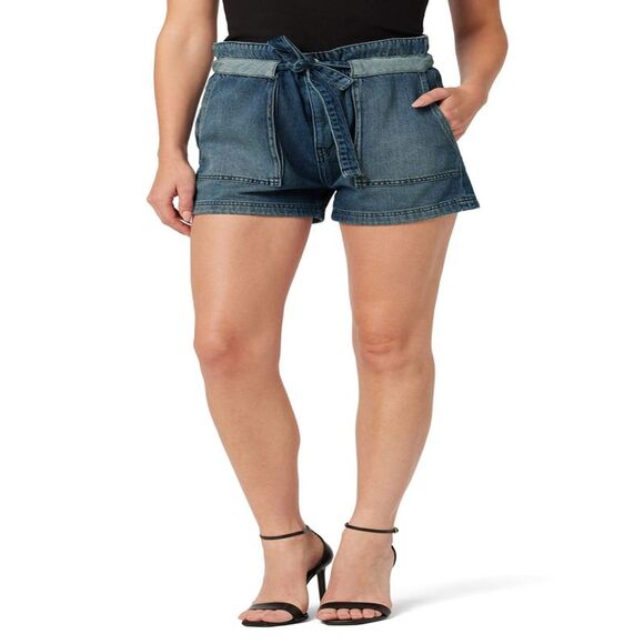 Hudson Jeans Belted Paperbag Waist Denim Shorts In Heatwave 28 - Picture 2 of 3